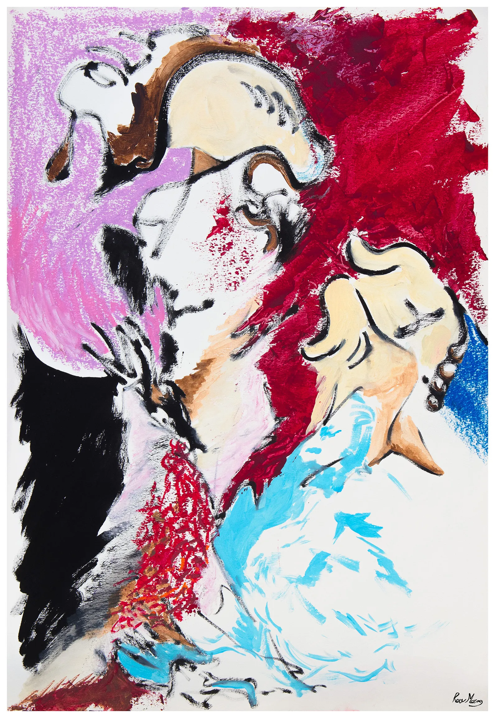 Dream 9#, 2026, acrylic, ink, watercolors, oil pastels, and soft pastels on textured paper, from the Works On Paper series.